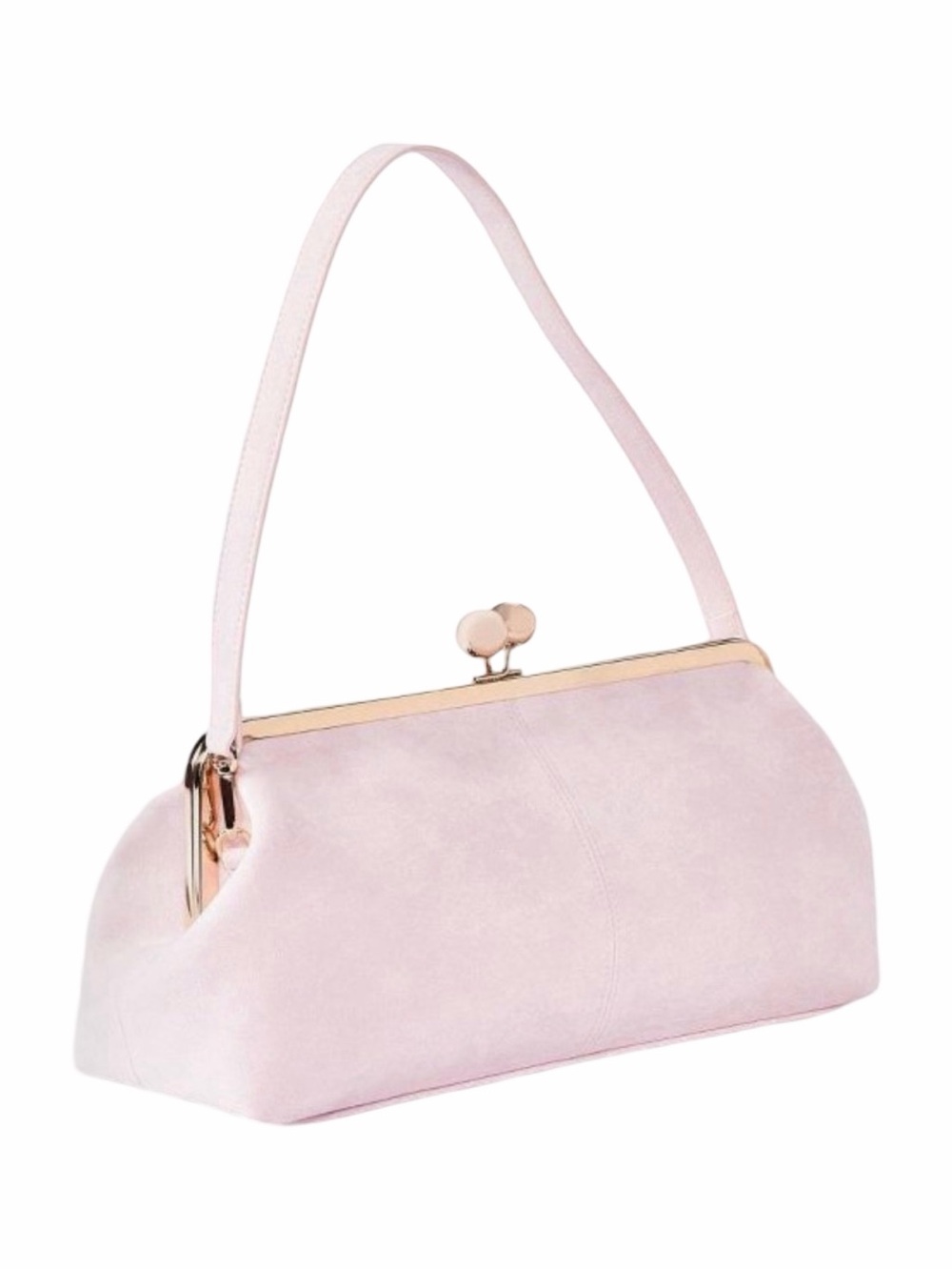 a new day Suede Kiss Lock Clutch Bag - 7” x 13.5” x 5” - Pink - Picture 9 of 11